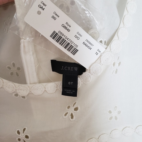 (Tall) NWT J.Crew Ivory Tiered Eyelet Shift Dress - Picture 8 of 8